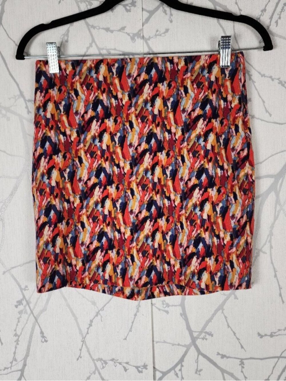 BCBGeneration Colorful Brushstroke Print Mini Pencil Skirt